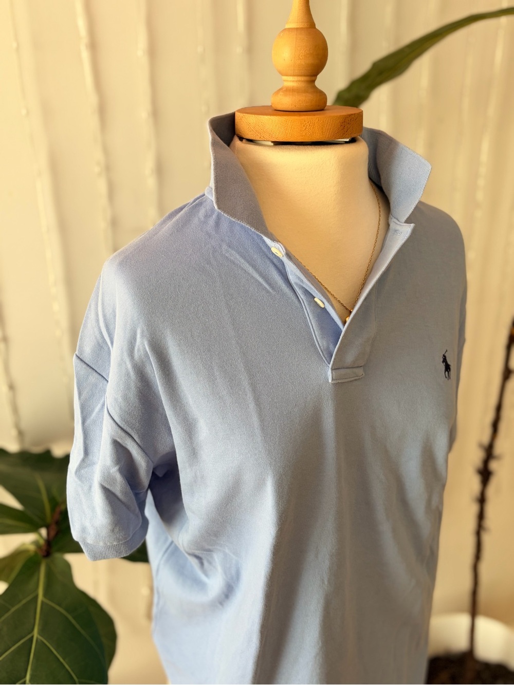 Vintage 90s Polo Ralph Lauren Blue Polo | Women’s Oversized Rugby-Inspired Prep
